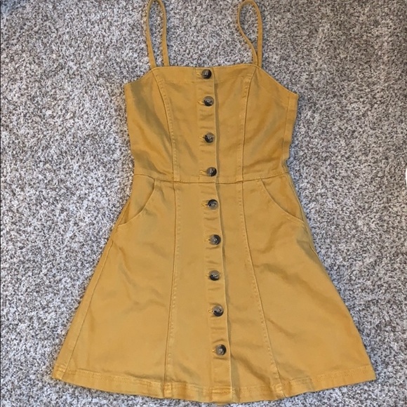 Divided Dresses & Skirts - Mustard yellow button up dress